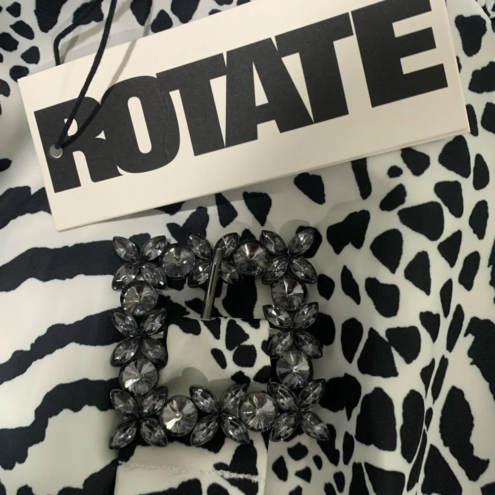 ROTATE by Birger Christensen Tara Taffeta zebra-print minidress - Picture 7 of 13